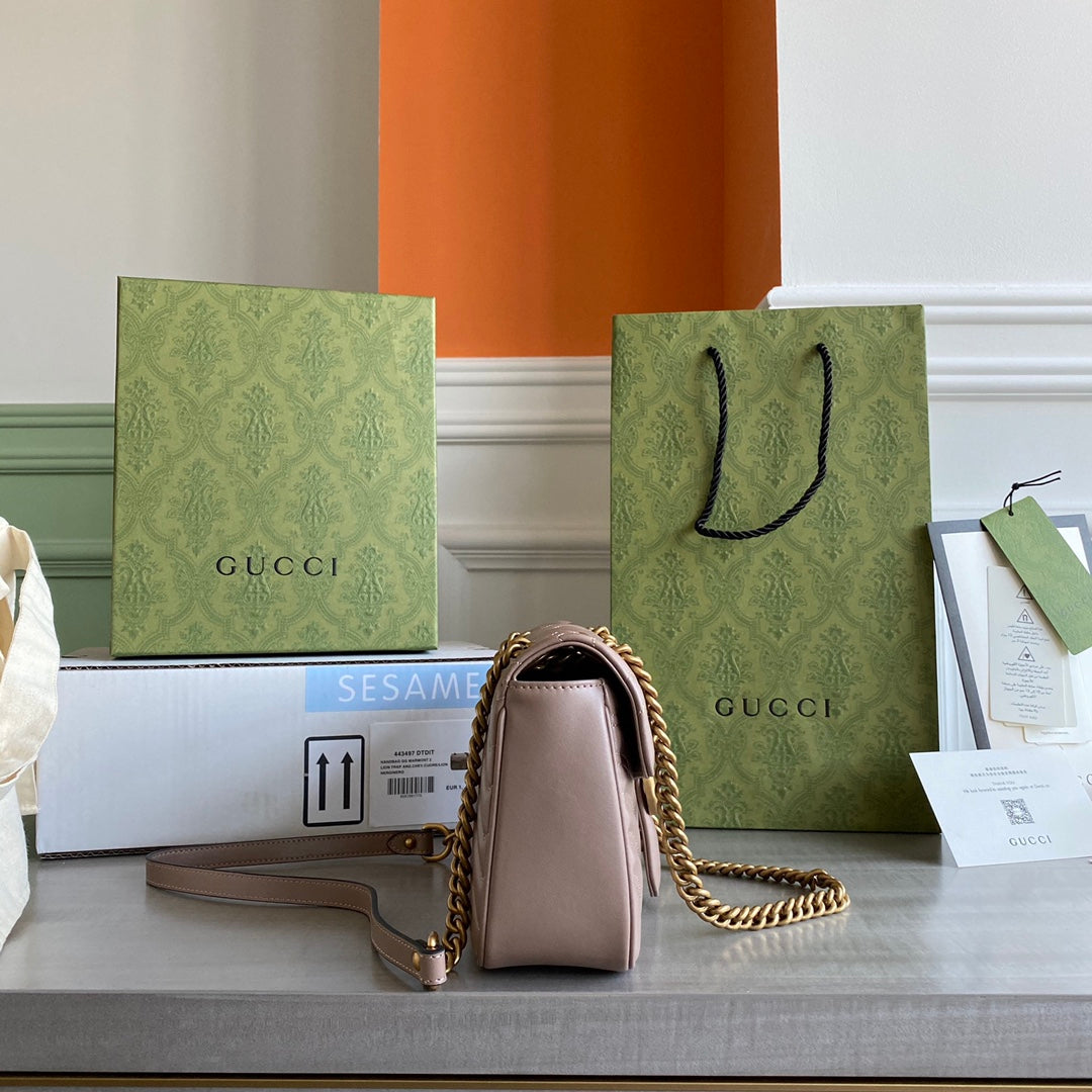 GC GG Marmont small shoulder bag Black / White / Red / Gray Blue