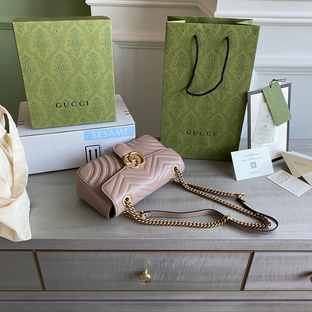 GC GG Marmont small shoulder bag Black / White / Red / Gray Blue