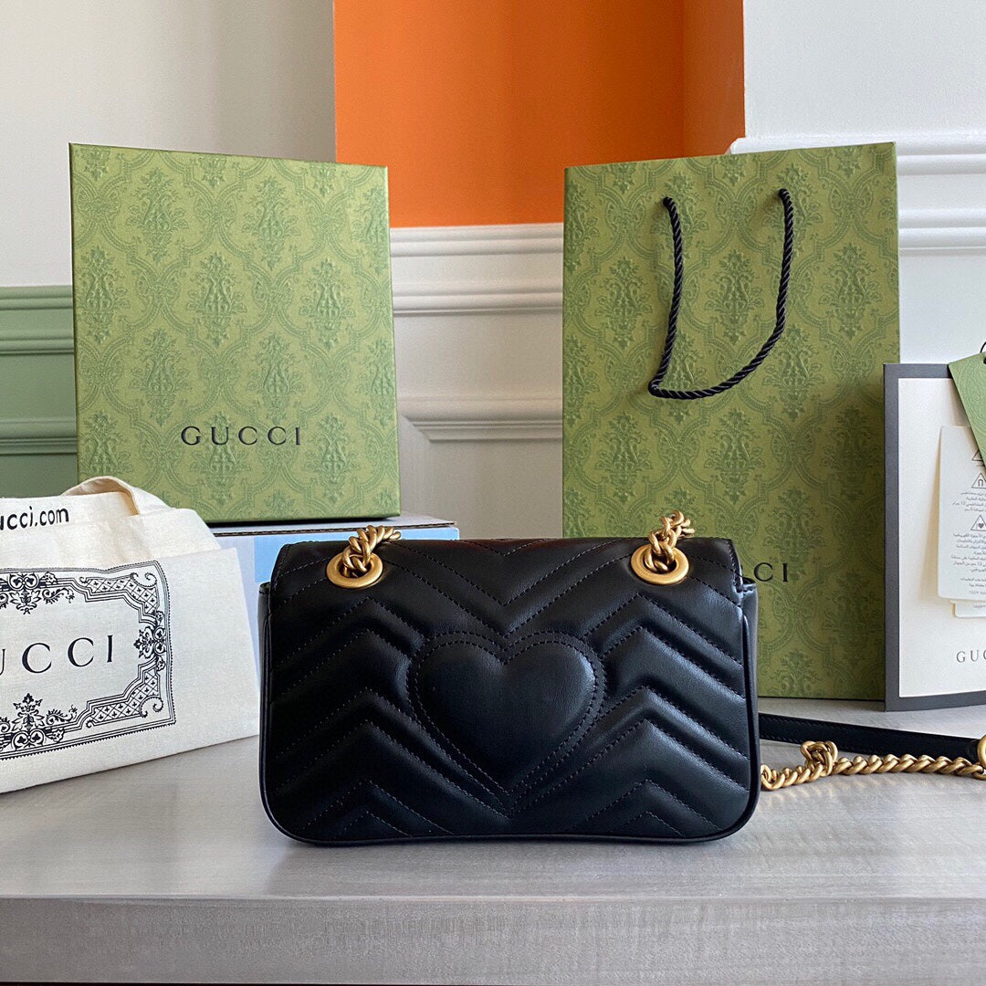 GC  GG Marmont mini shoulder bag Black / White / Red / Gray Blue