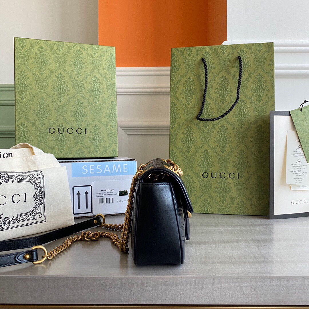 GC  GG Marmont mini shoulder bag Black / White / Red / Gray Blue