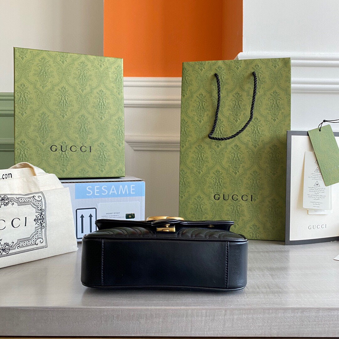 GC  GG Marmont mini shoulder bag Black / White / Red / Gray Blue