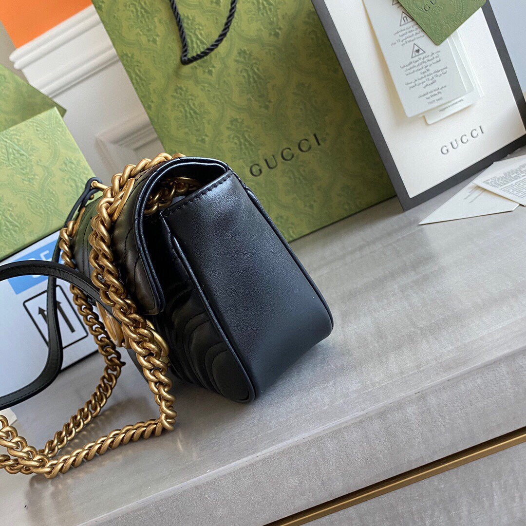 GC  GG Marmont mini shoulder bag Black / White / Red / Gray Blue