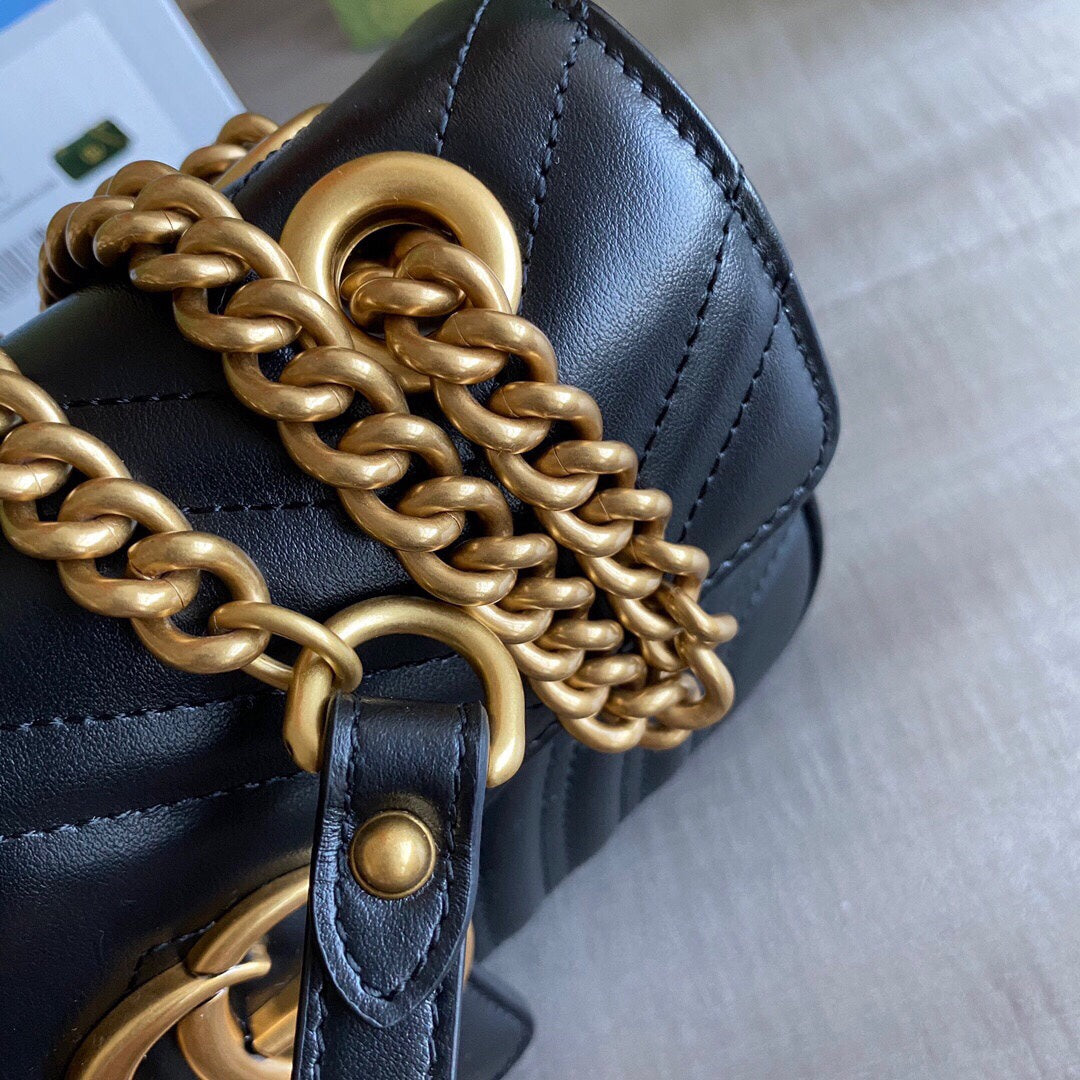 GC  GG Marmont mini shoulder bag Black / White / Red / Gray Blue