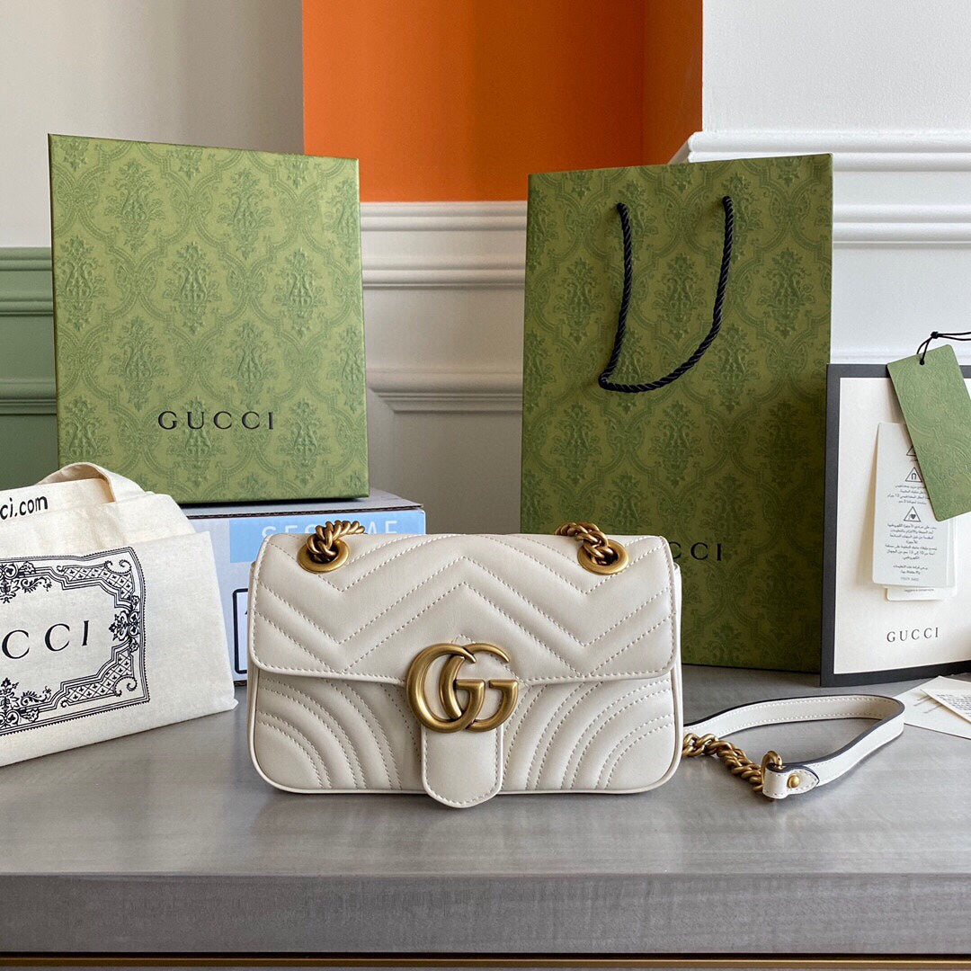 GC  GG Marmont mini shoulder bag Black / White / Red / Gray Blue