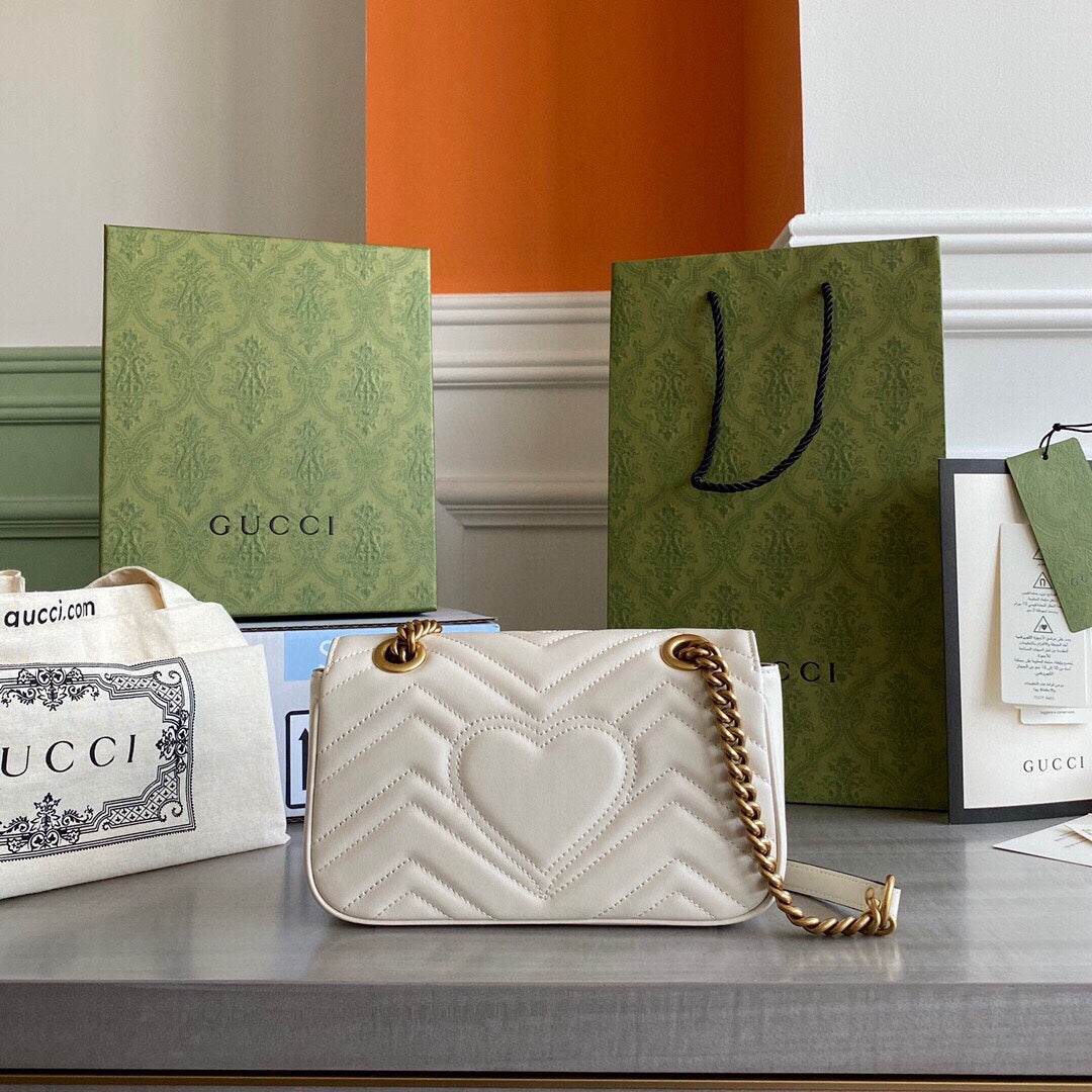 GC  GG Marmont mini shoulder bag Black / White / Red / Gray Blue