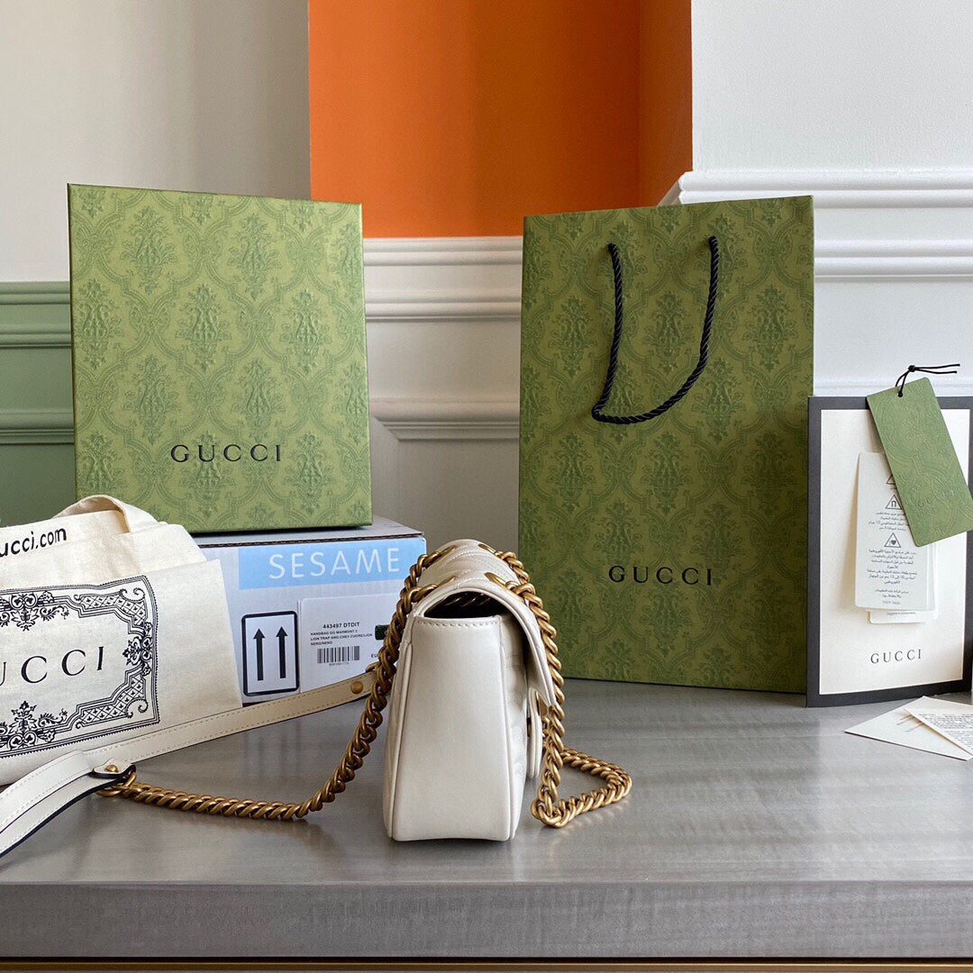 GC  GG Marmont mini shoulder bag Black / White / Red / Gray Blue