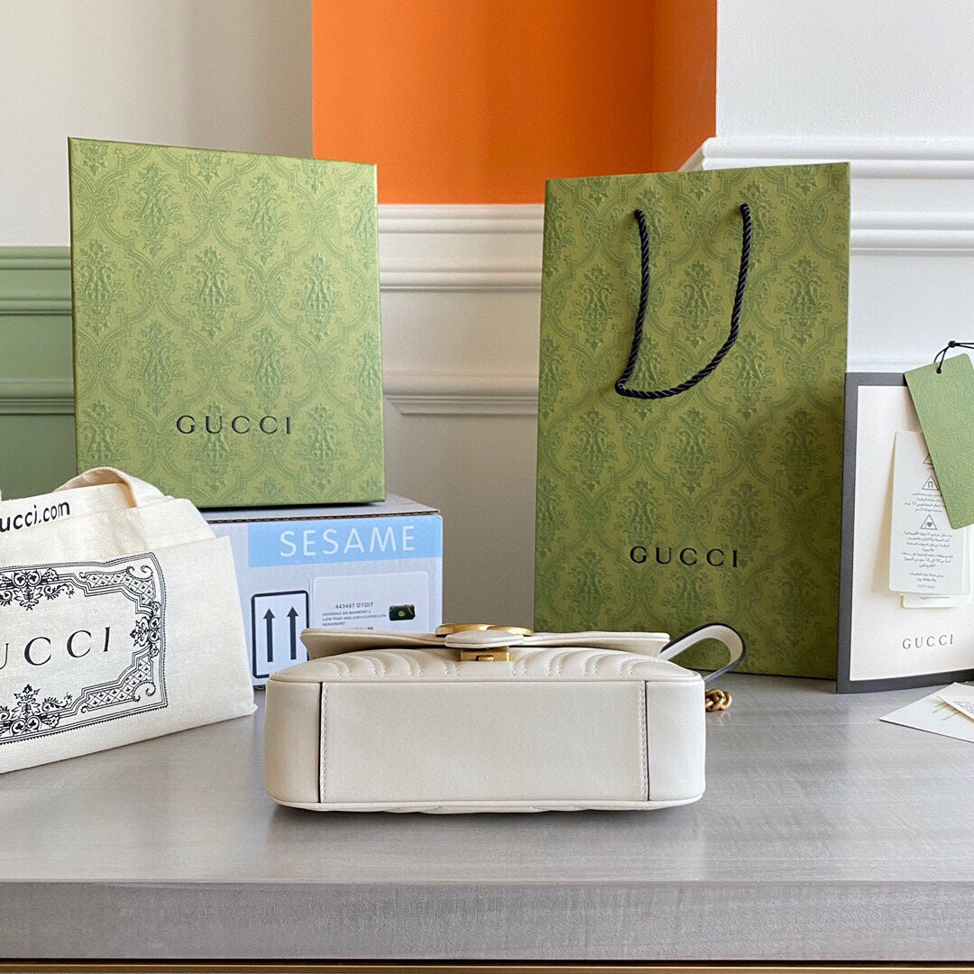 GC  GG Marmont mini shoulder bag Black / White / Red / Gray Blue