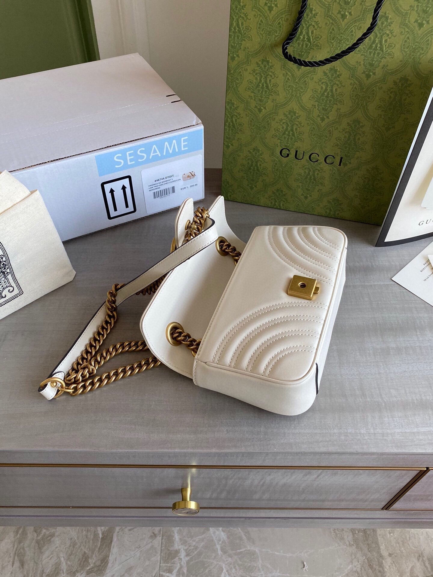 GC  GG Marmont mini shoulder bag Black / White / Red / Gray Blue