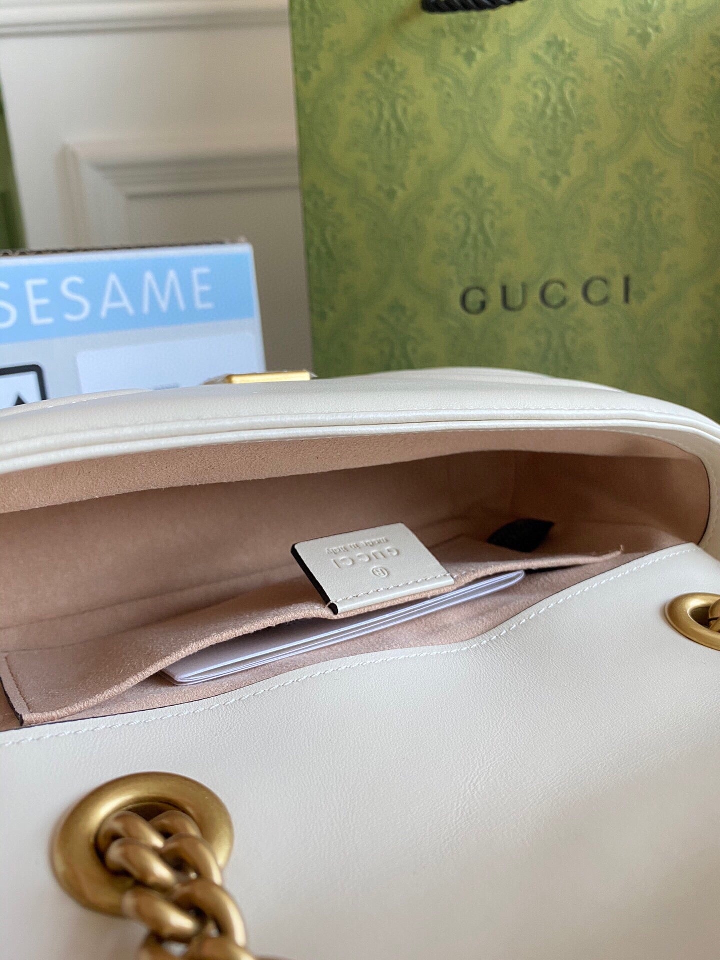 GC  GG Marmont mini shoulder bag Black / White / Red / Gray Blue