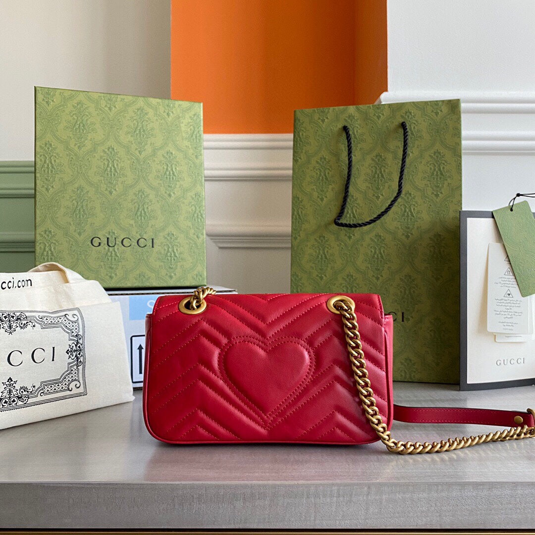 GC  GG Marmont mini shoulder bag Black / White / Red / Gray Blue