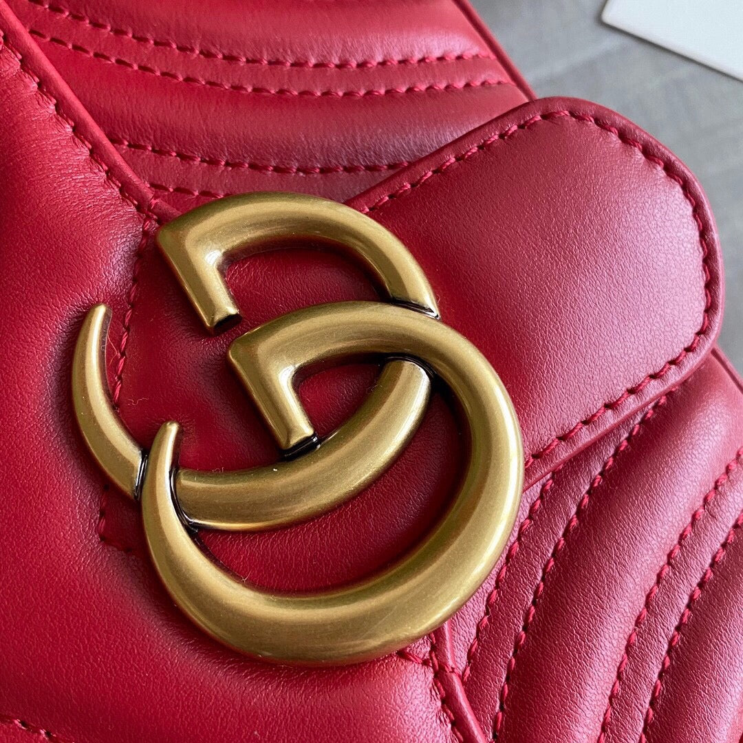 GC  GG Marmont mini shoulder bag Black / White / Red / Gray Blue