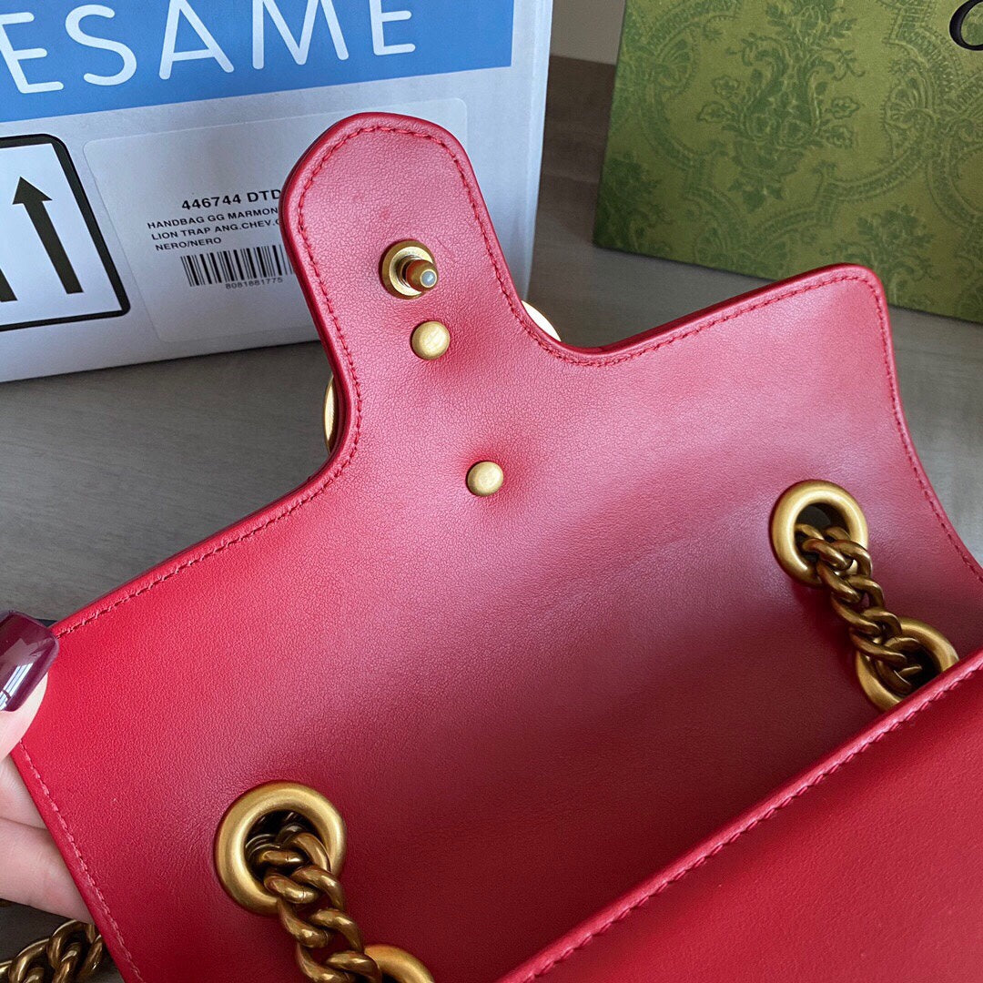 GC  GG Marmont mini shoulder bag Black / White / Red / Gray Blue