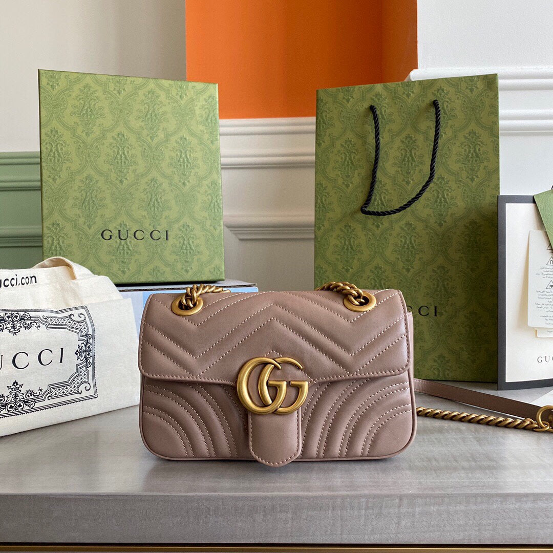 GC  GG Marmont mini shoulder bag Black / White / Red / Gray Blue