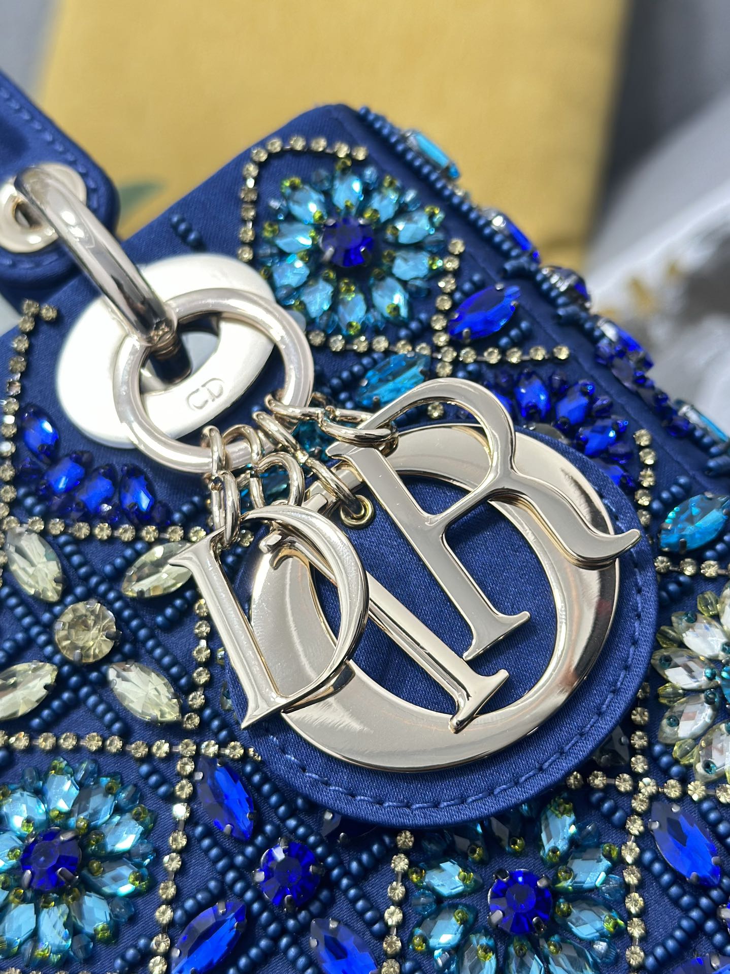 DO  Mini Lady Bag  Blue Sapphire Pearl decoration Embroidery