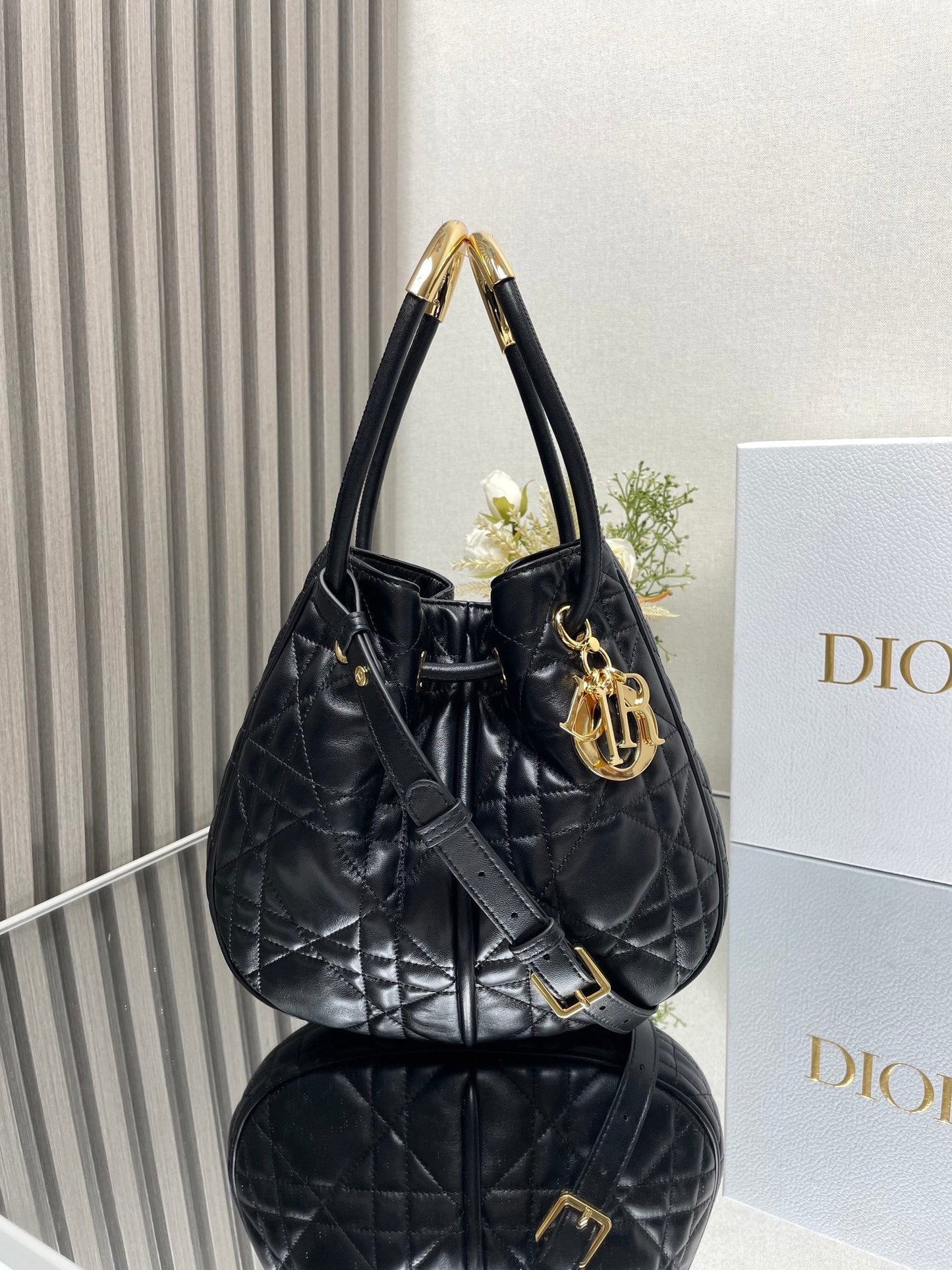 DO  Medium  Nolita Bag Black Macrocannage Lambskin