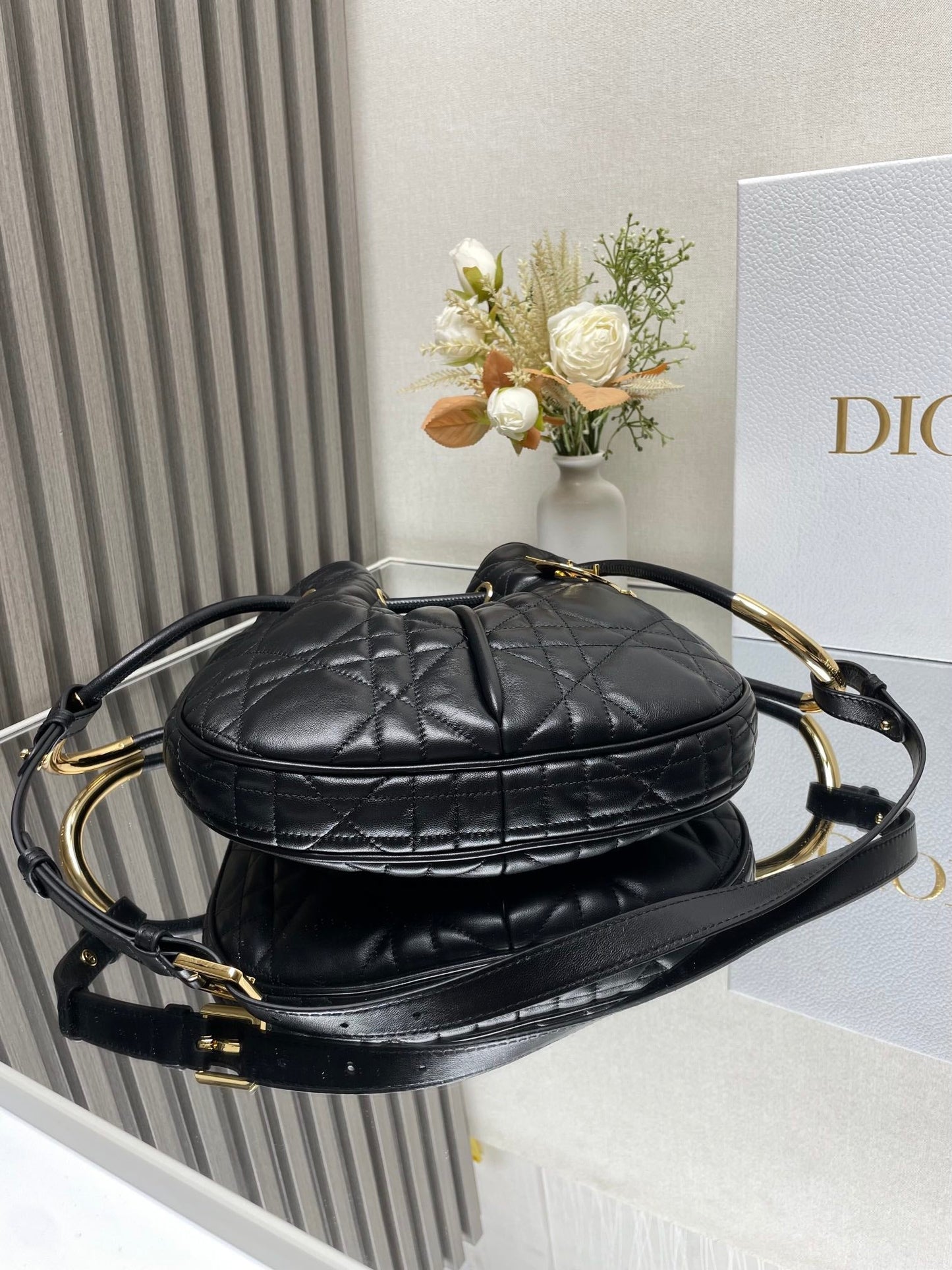 DO  Medium  Nolita Bag Black Macrocannage Lambskin
