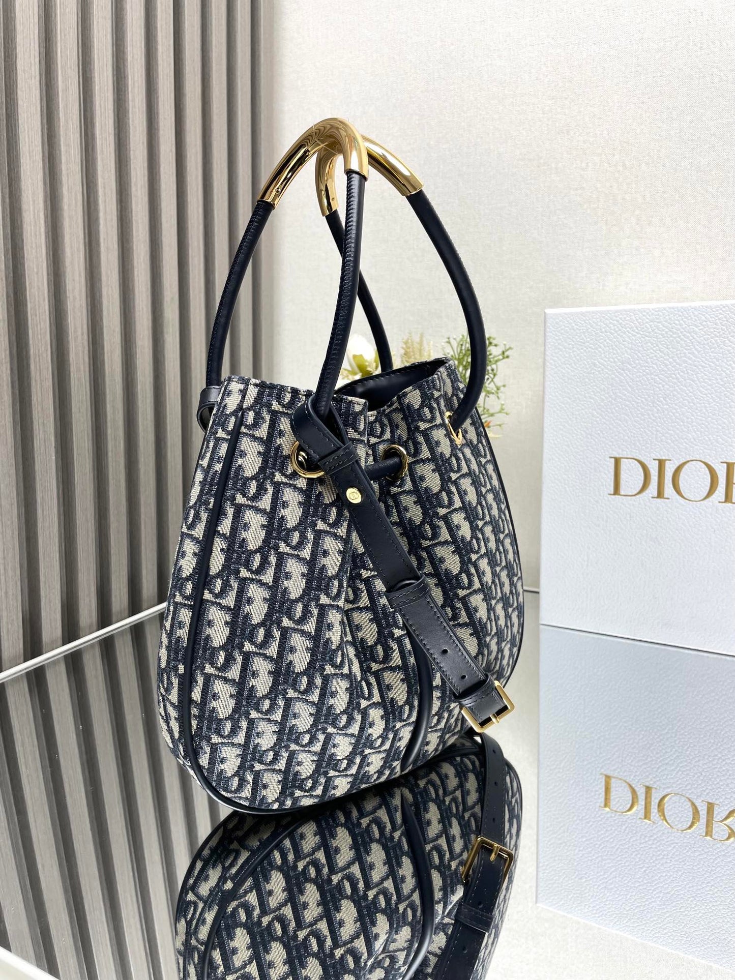 DO Medium / Large Nolita Bag Blue Dior Oblique Jacquard