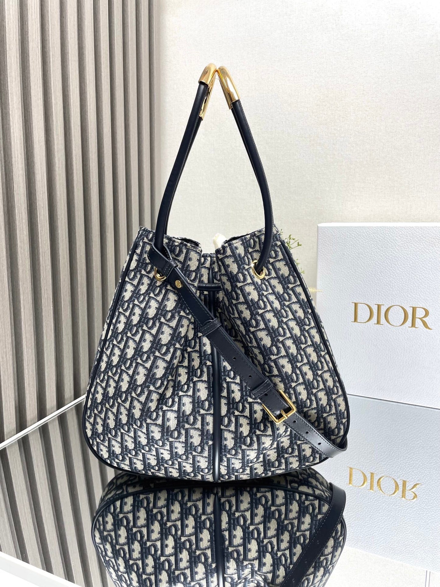 DO Medium / Large Nolita Bag Blue Dior Oblique Jacquard