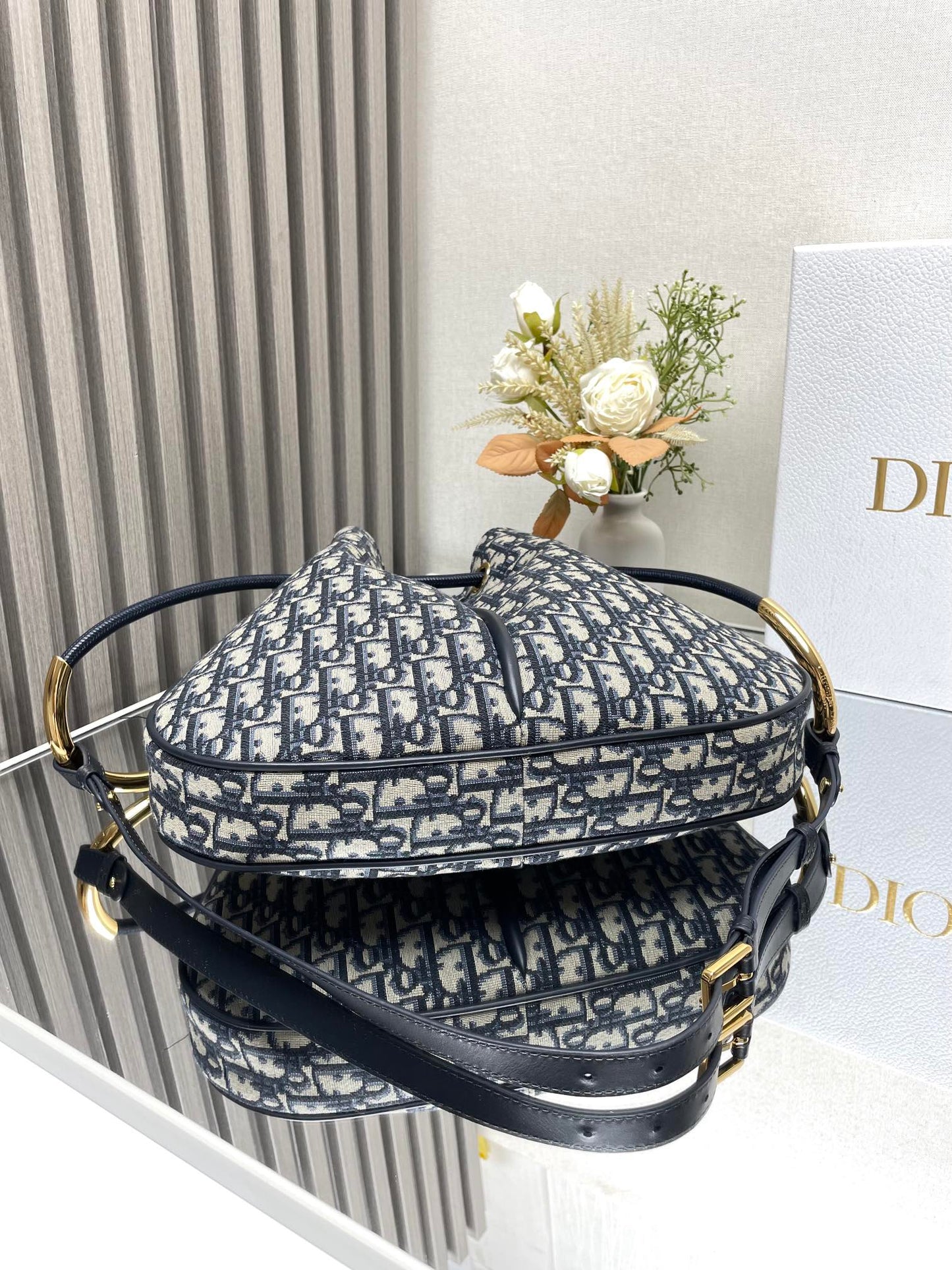 DO Medium / Large Nolita Bag Blue Dior Oblique Jacquard