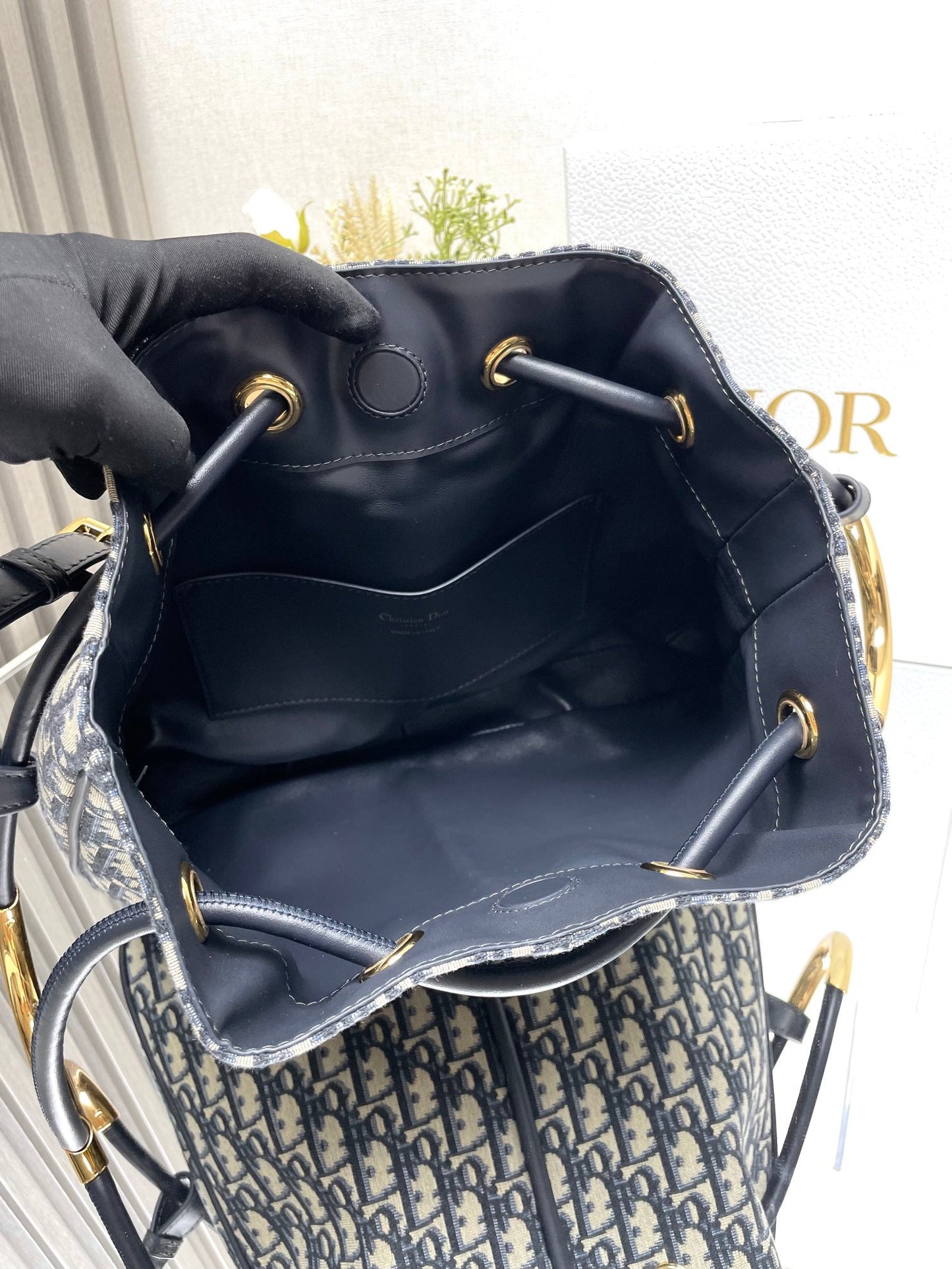 DO Medium / Large Nolita Bag Blue Dior Oblique Jacquard