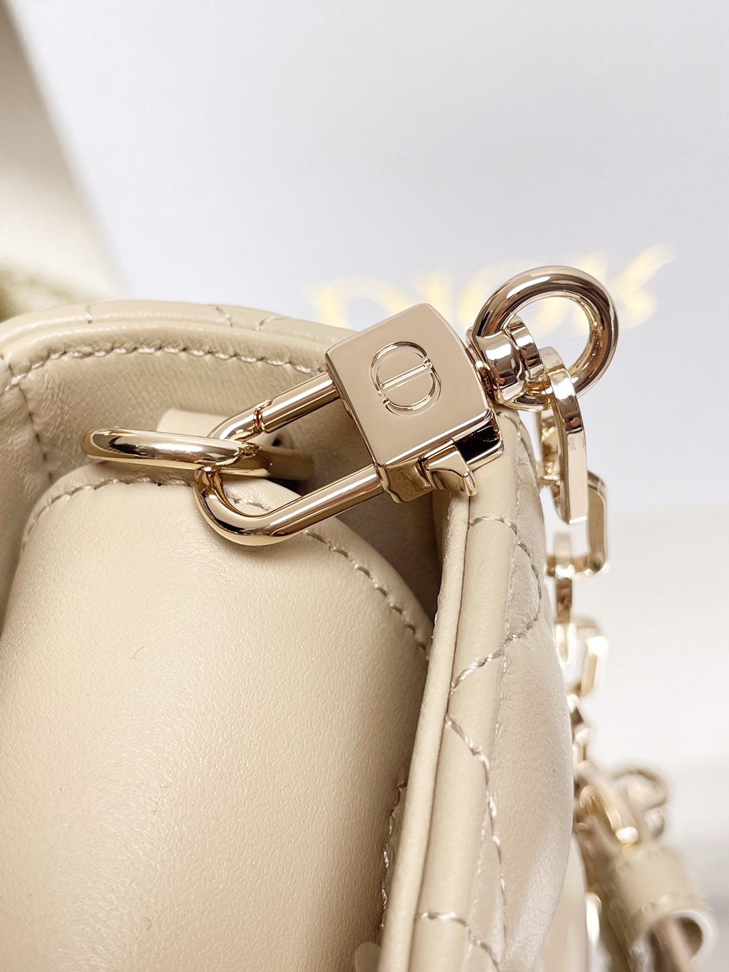 DO  Micro / Small / Medium Lady D-Joy Bag Sand-Colored Cannage Lambskin