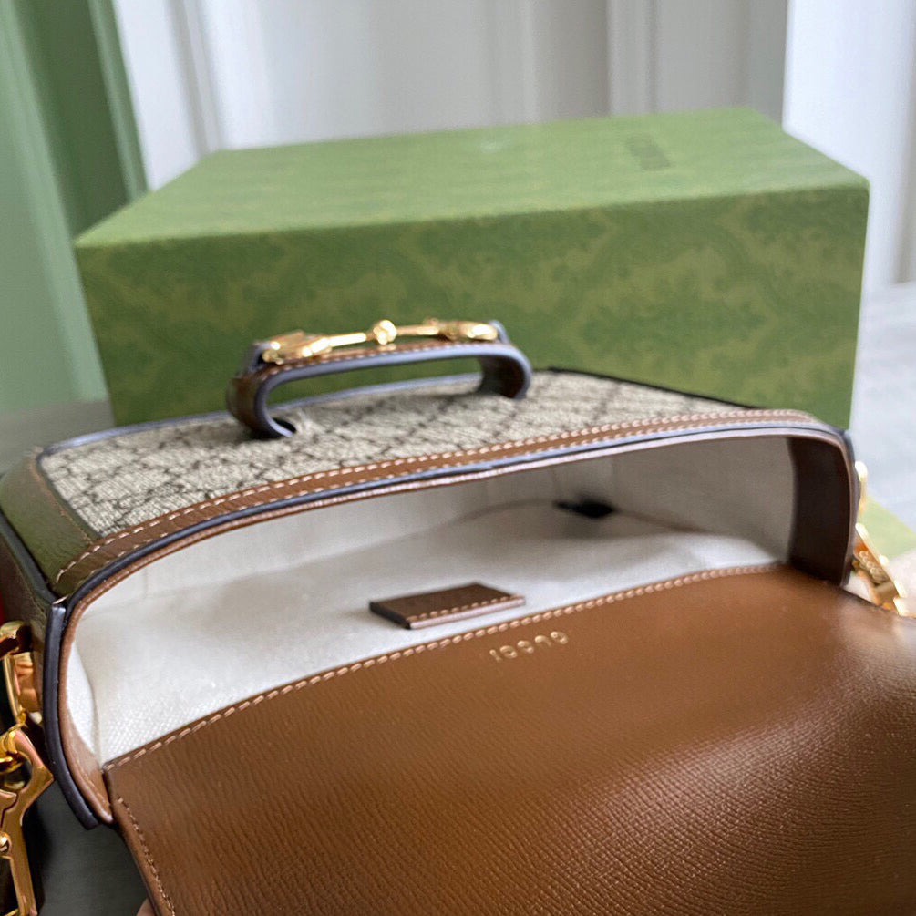 GC Horsebit 1955 small shoulder bag Beige and ebony