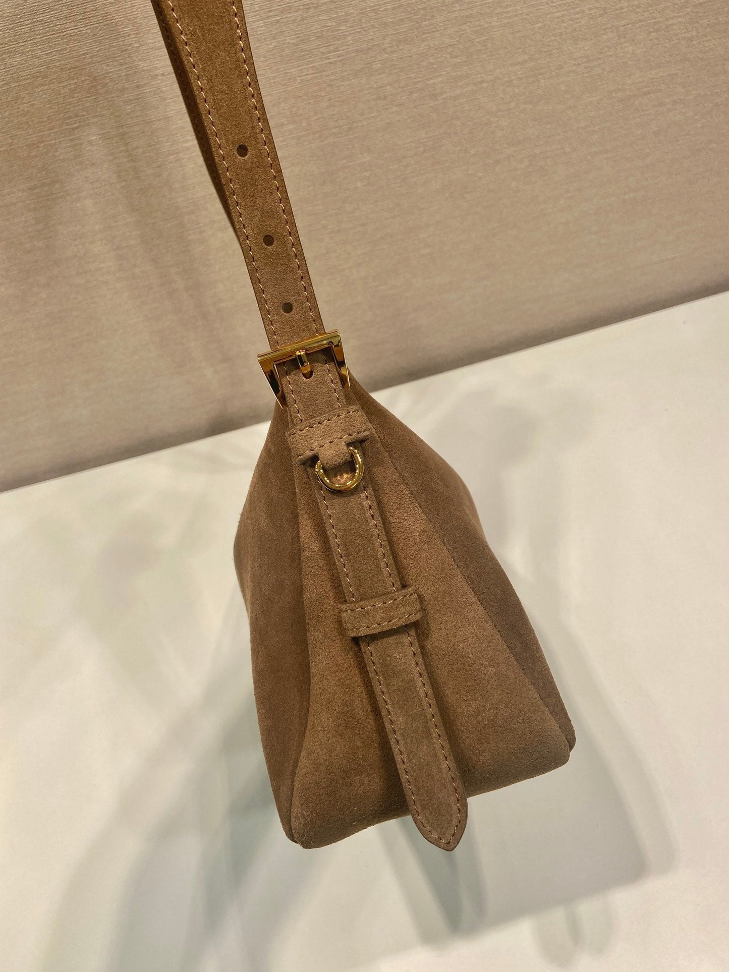 PD Aimée large leather shoulder bag Nubuck leather