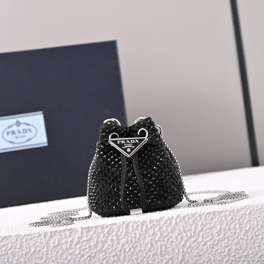 PD Embellished satin mini-pouch