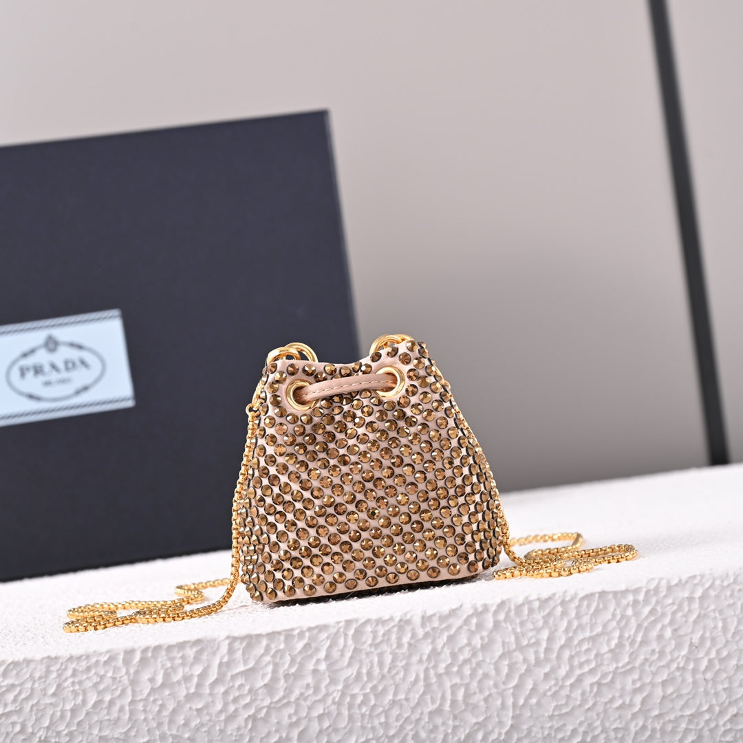 PD Embellished satin mini-pouch