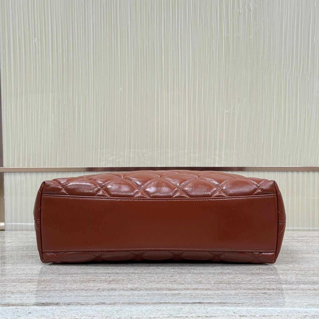 CH Hobo Handbag Shiny Calfskin & Gold-Tone Metal