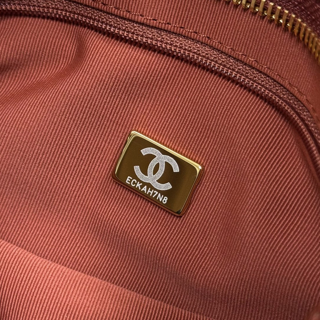 CH Hobo Handbag Shiny Calfskin & Gold-Tone Metal