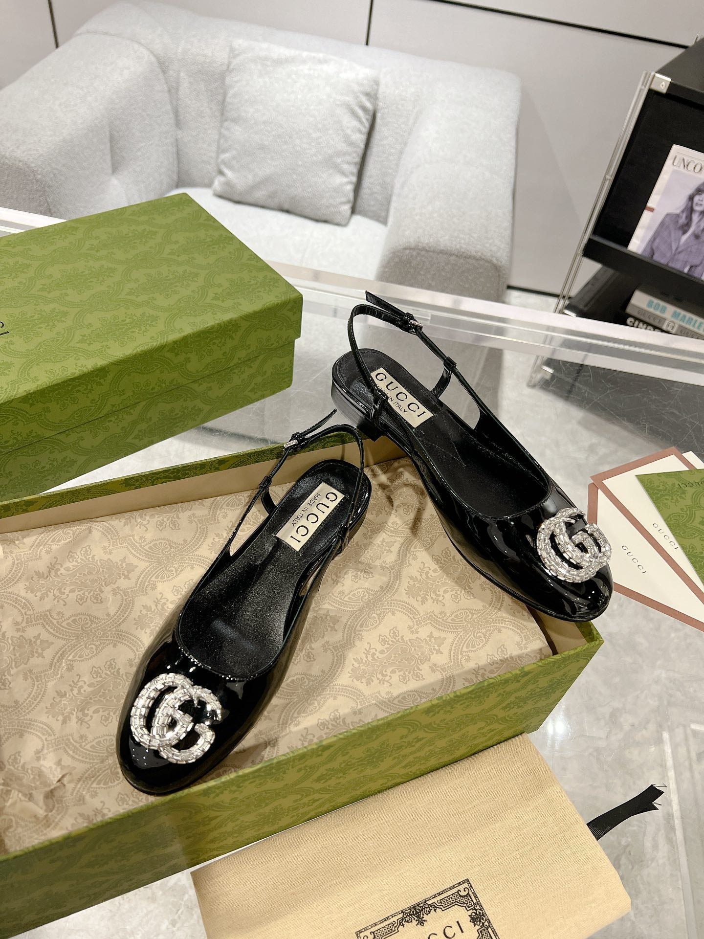 G* New Crystal Diamond Double G Buckle