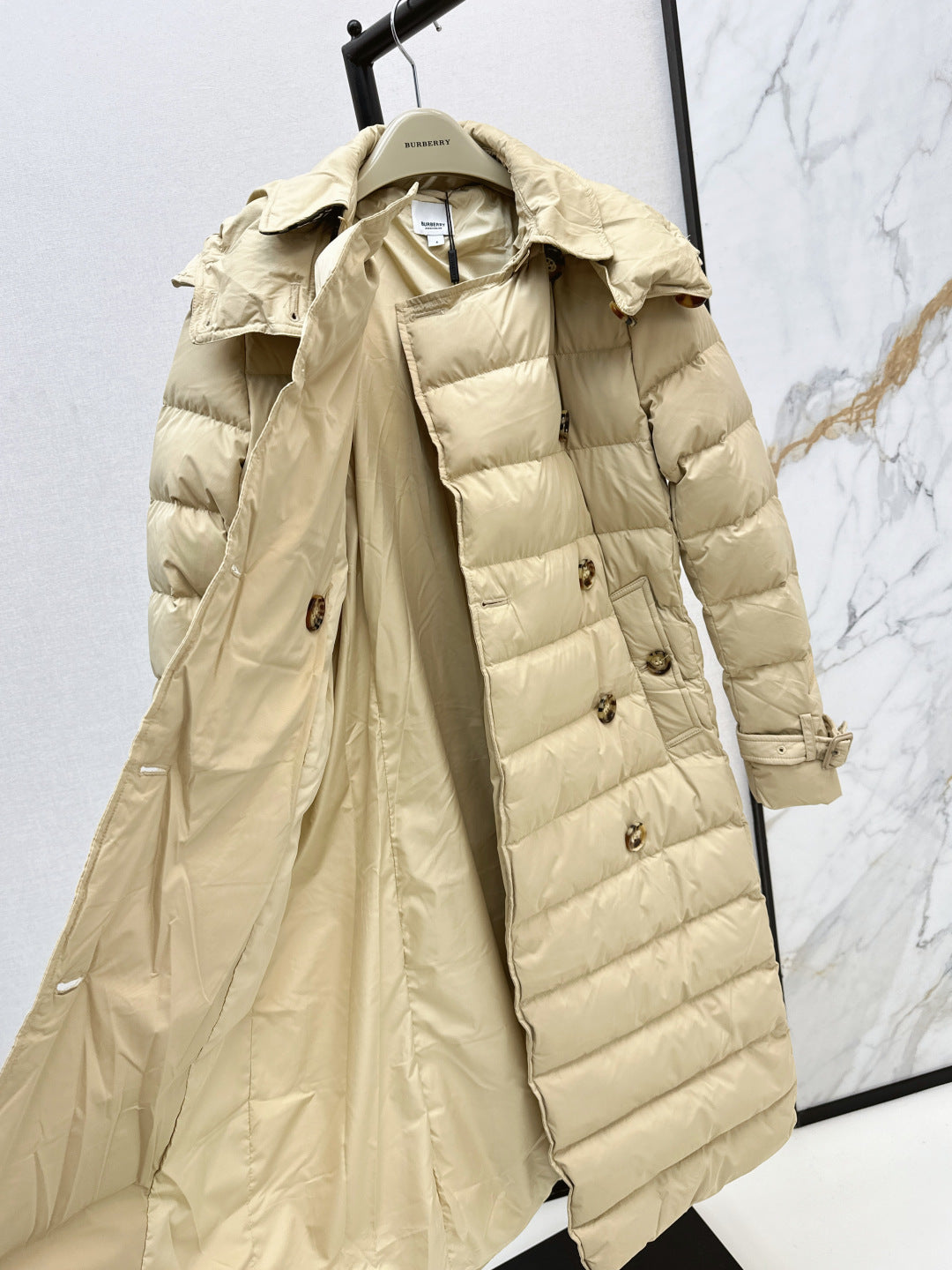 Bur New Double-breasted hooded down jacket