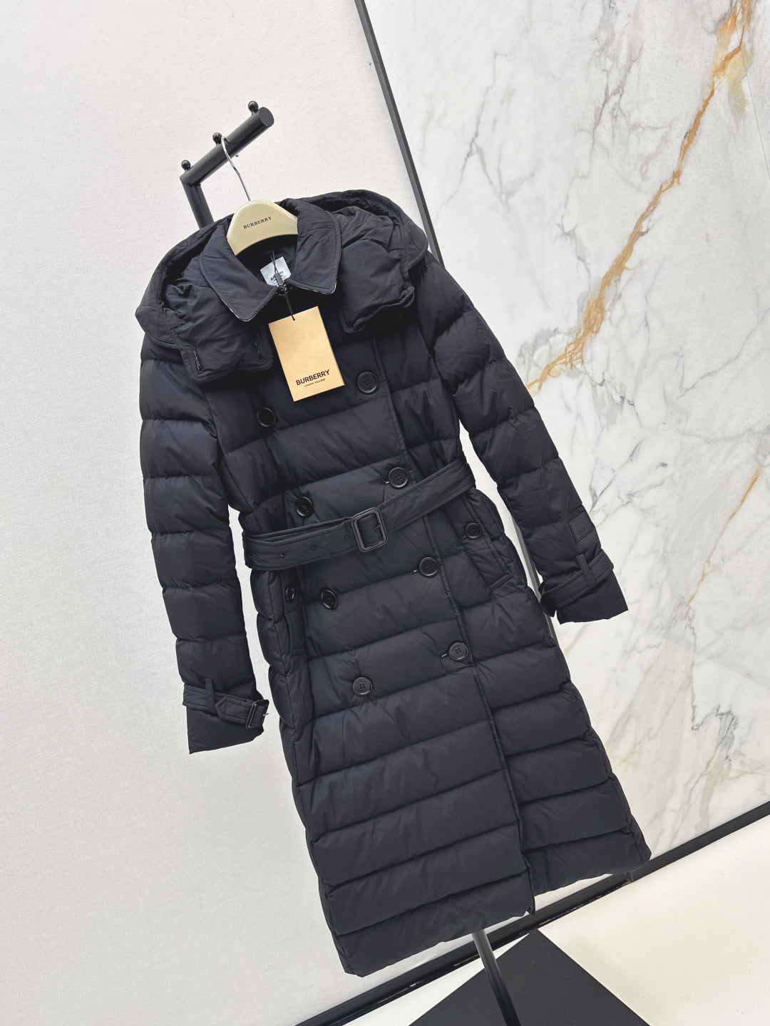 Bur New Double-breasted hooded down jacket