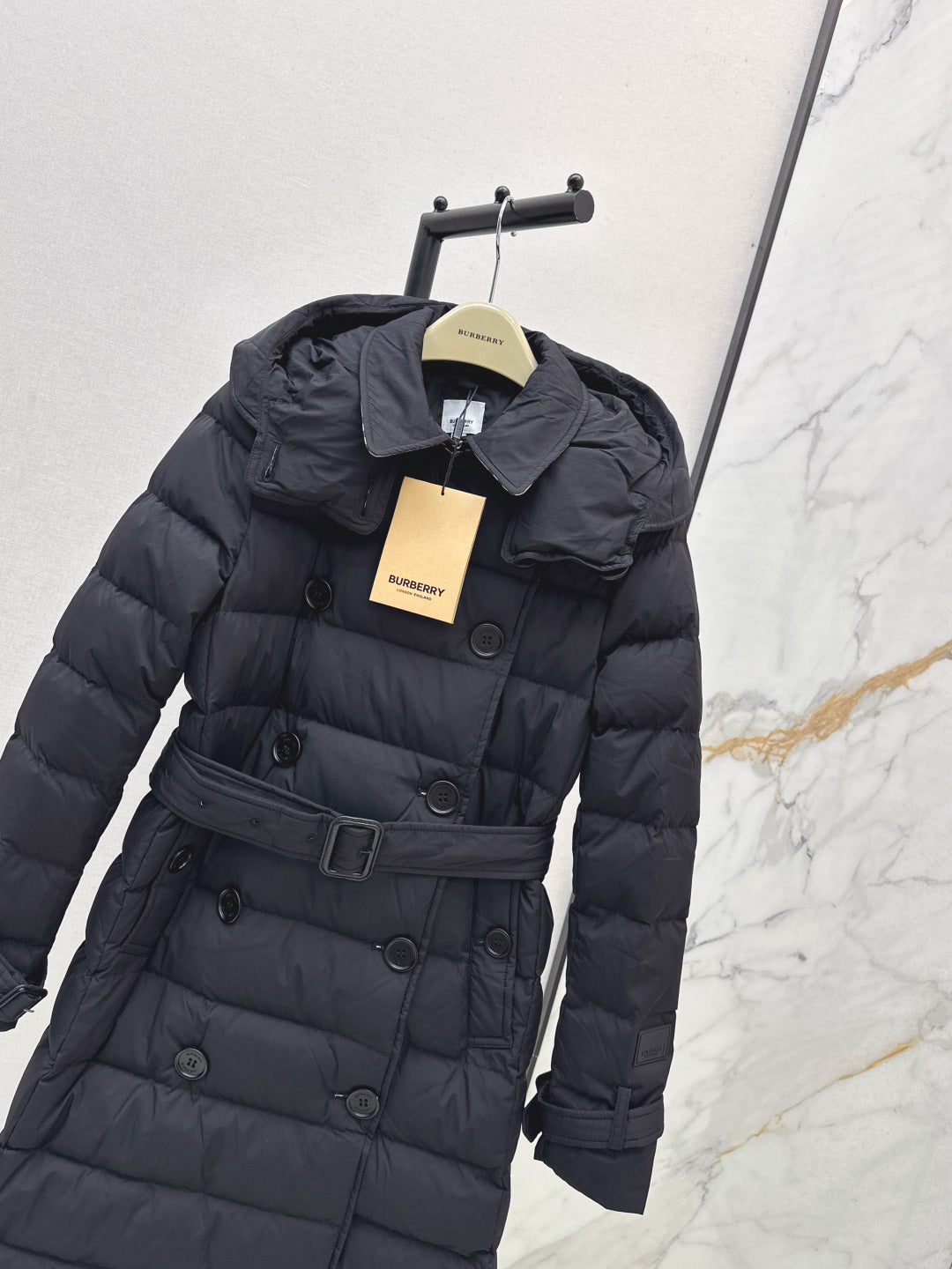 Bur New Double-breasted hooded down jacket