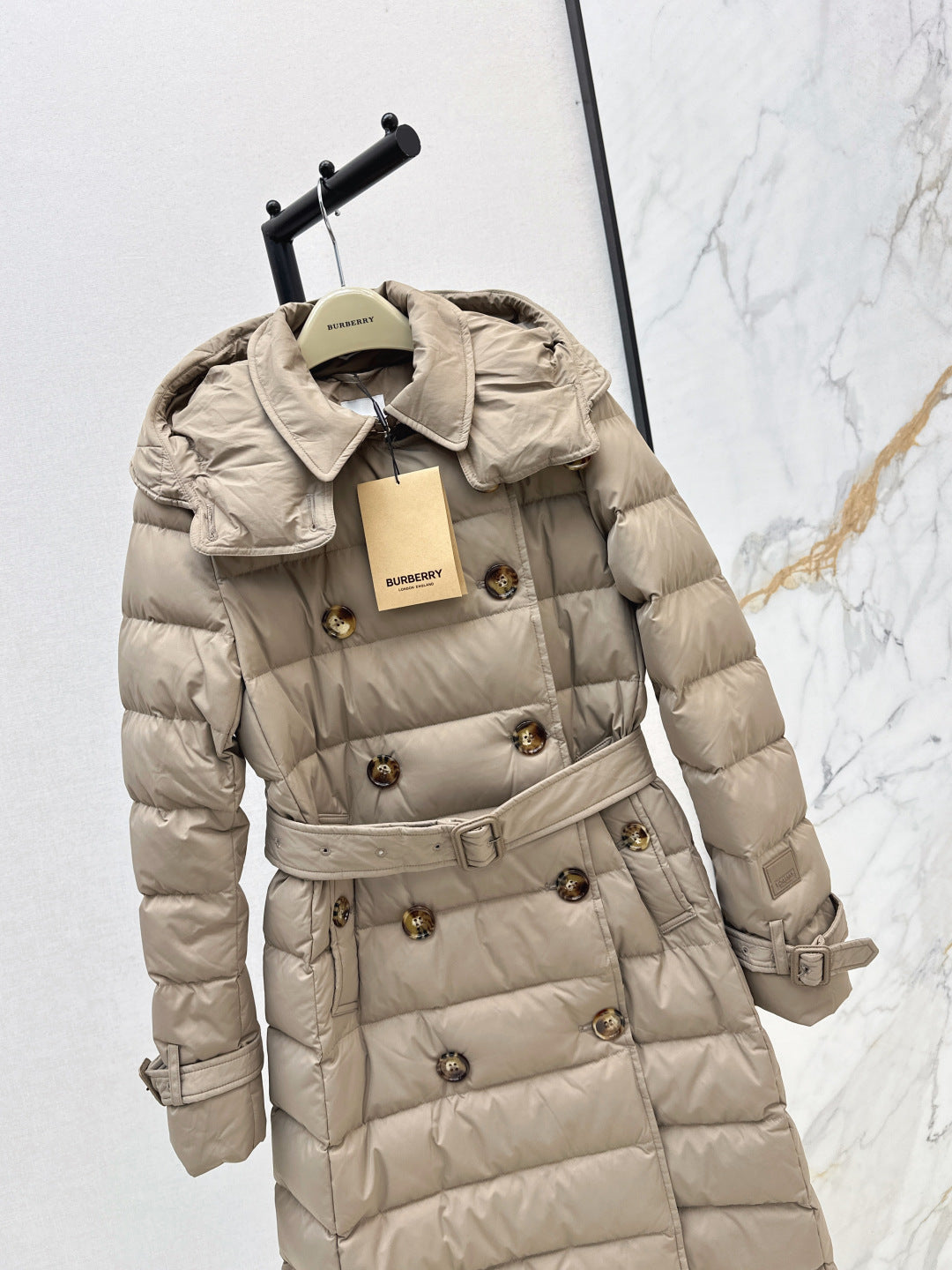 Bur New Double-breasted hooded down jacket