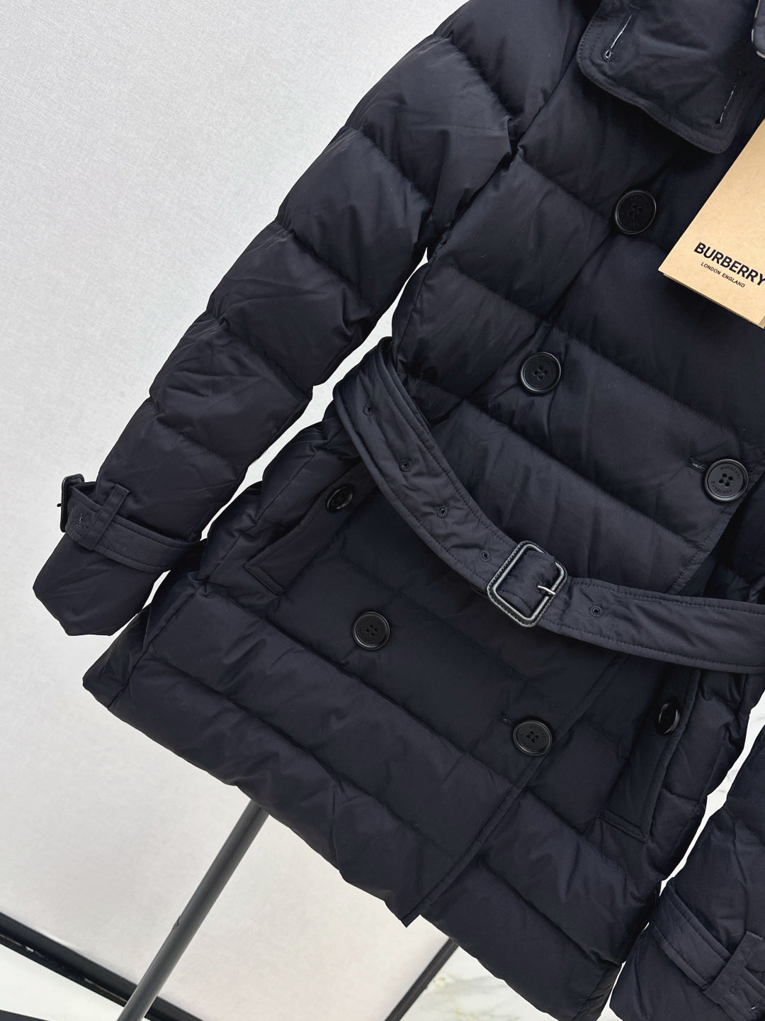 Bur New Short double-breasted hooded down jacket