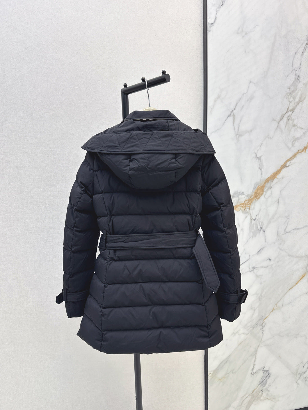 Bur New Short double-breasted hooded down jacket