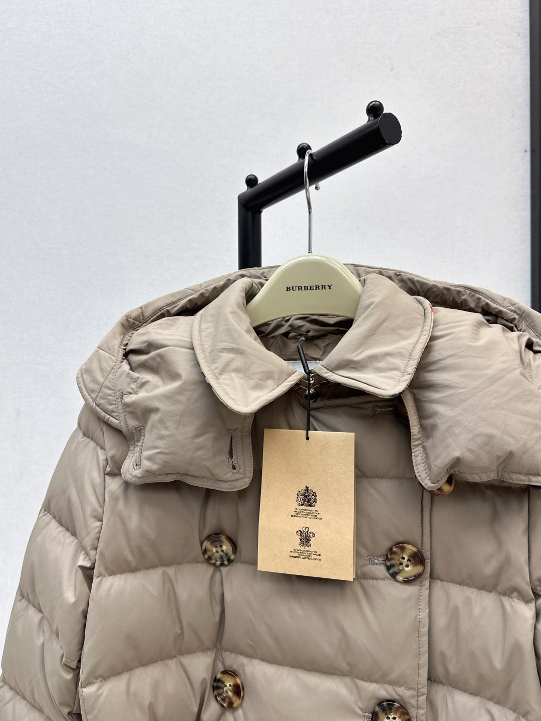 Bur New Short double-breasted hooded down jacket