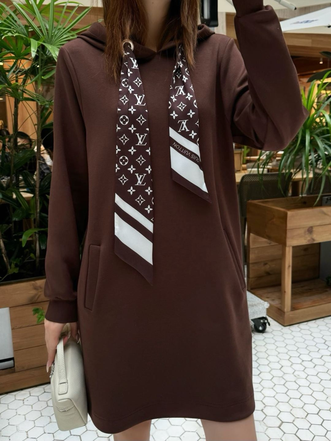 Louis  New Hooded sweatshirt dress