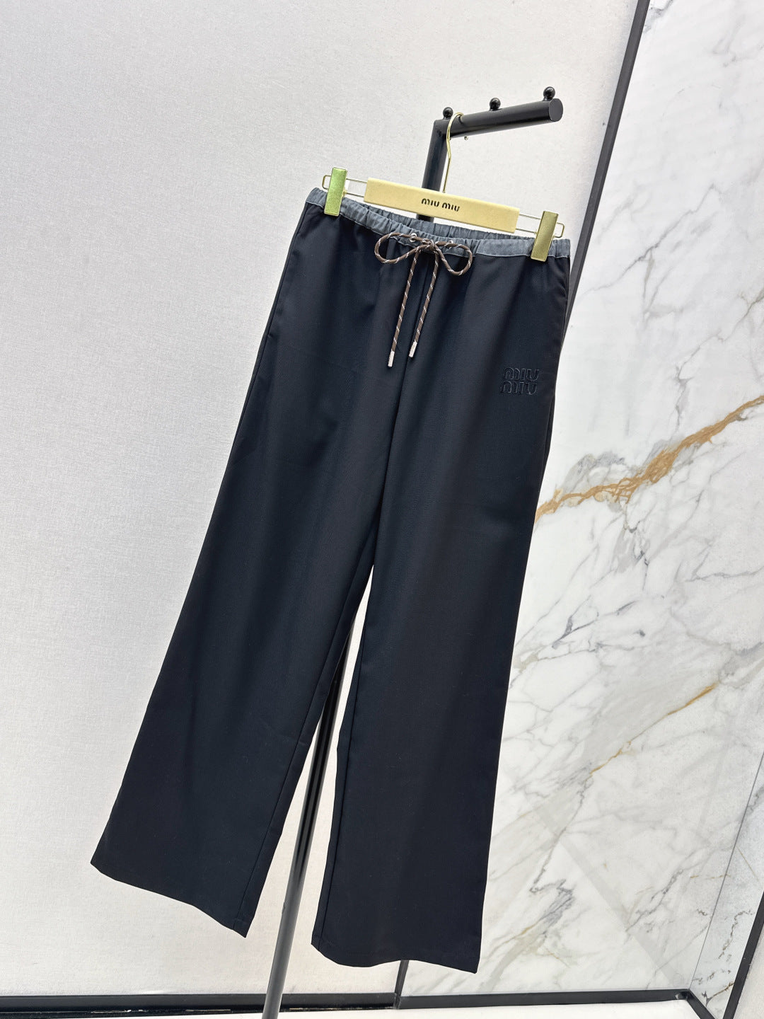 Miu New drawstring straight-leg pants