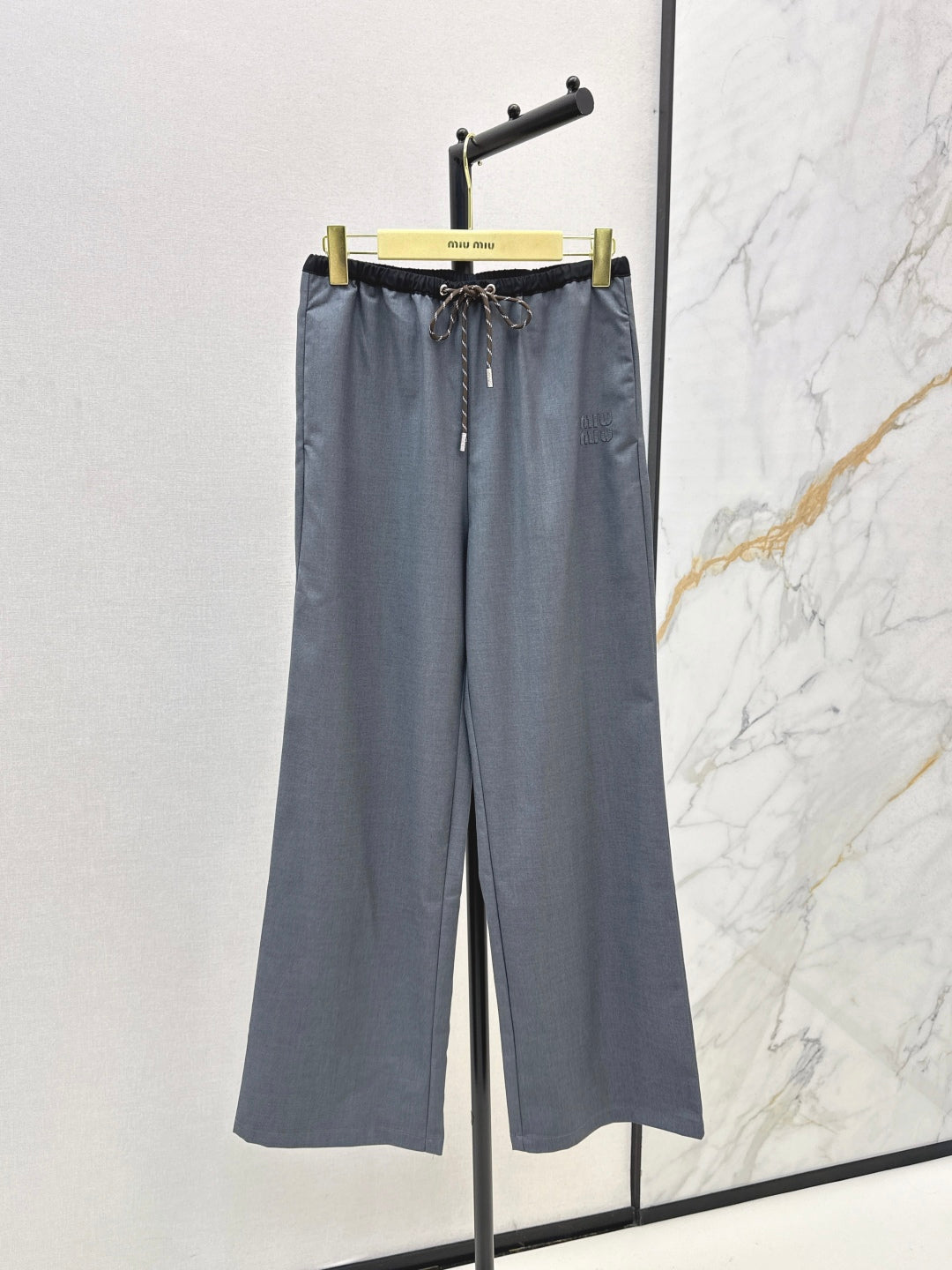 Miu New drawstring straight-leg pants
