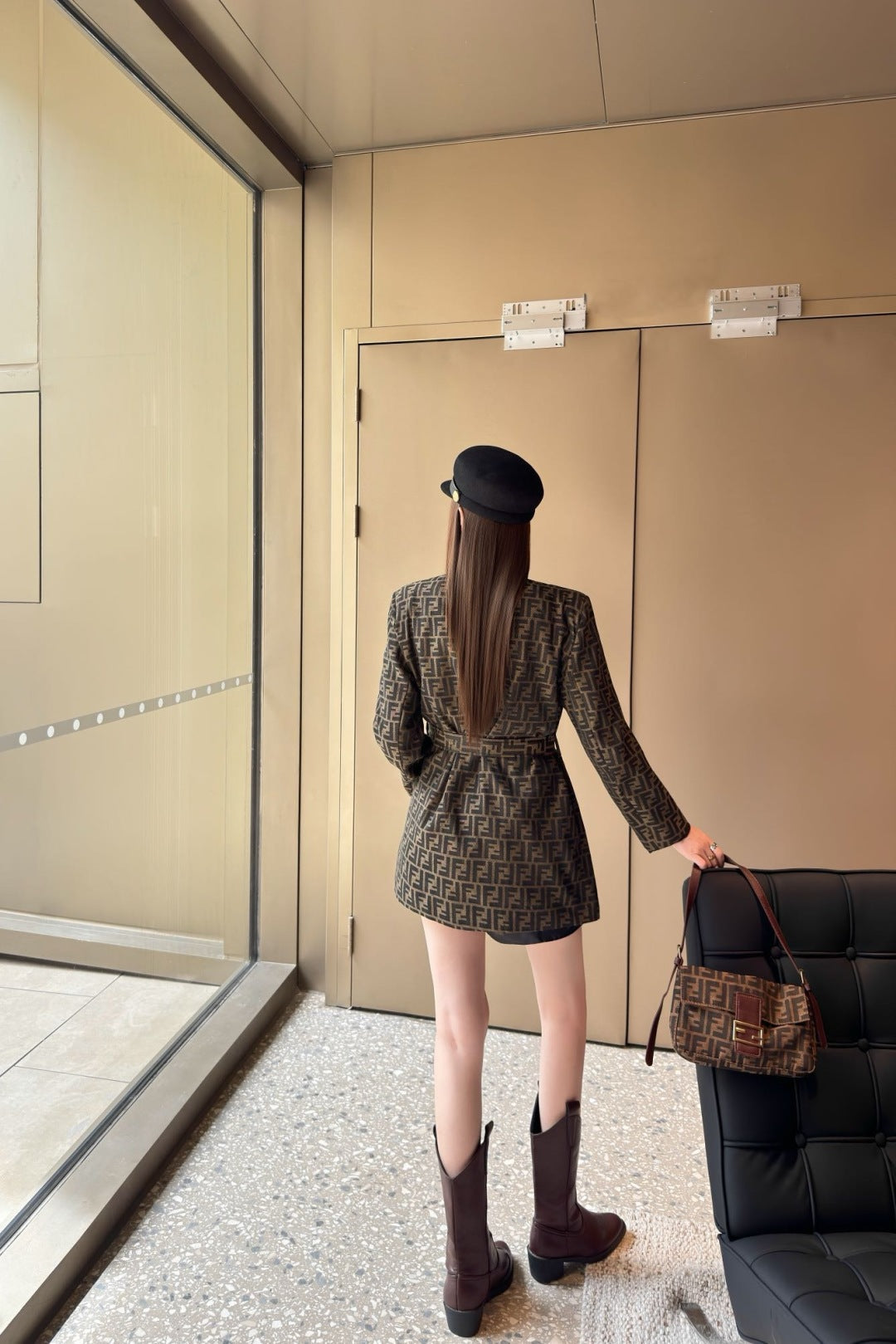 Fend New jacquard tie jacket