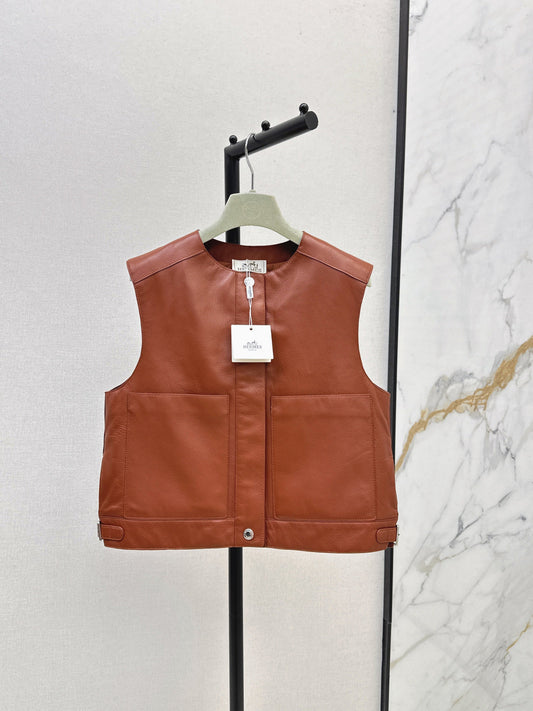 Herm New leather vest jacket
