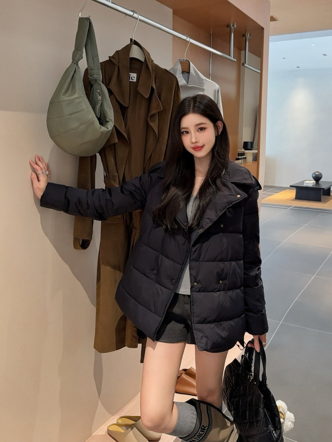 Bur New Double-breasted short down jacket