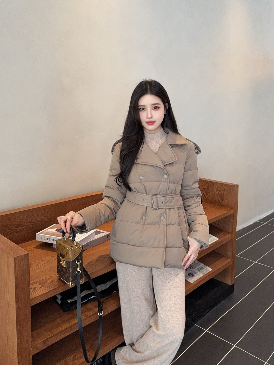 Bur New Double-breasted short down jacket