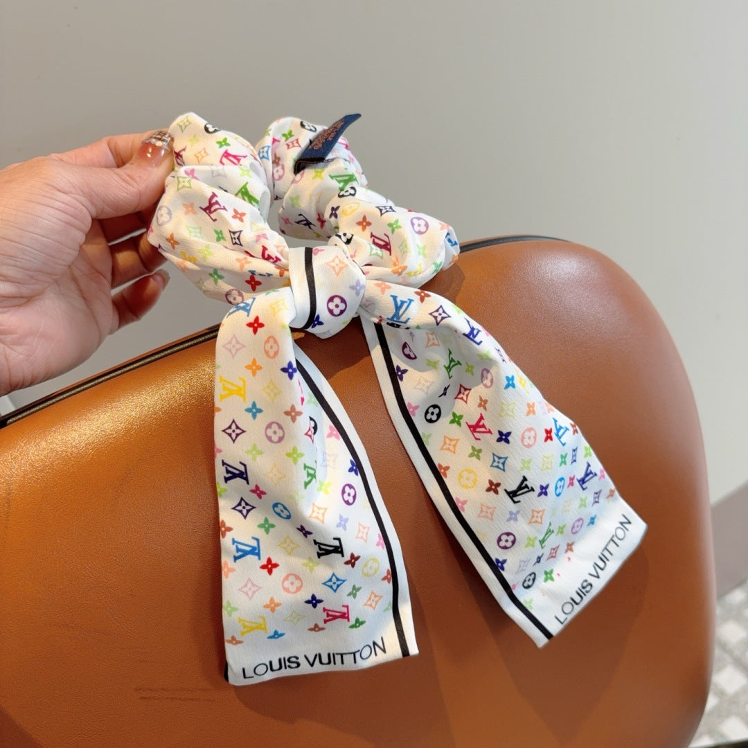 Louis Classic letter streamer ponytail hair tie
