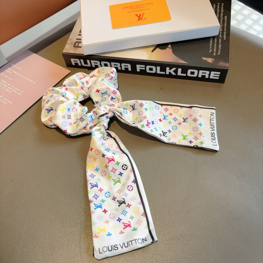 Louis Classic letter streamer ponytail hair tie