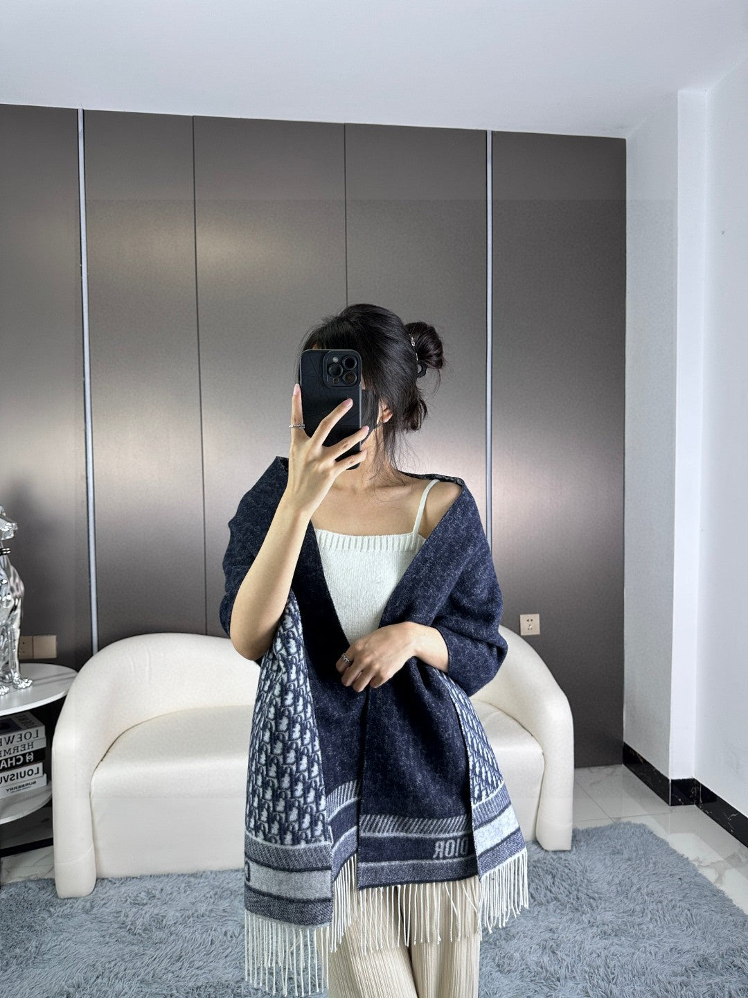 CD Classic printed double-sided cashmere scarf