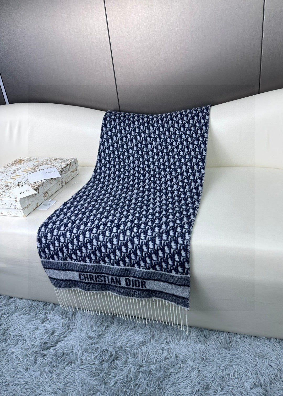 CD Classic printed double-sided cashmere scarf